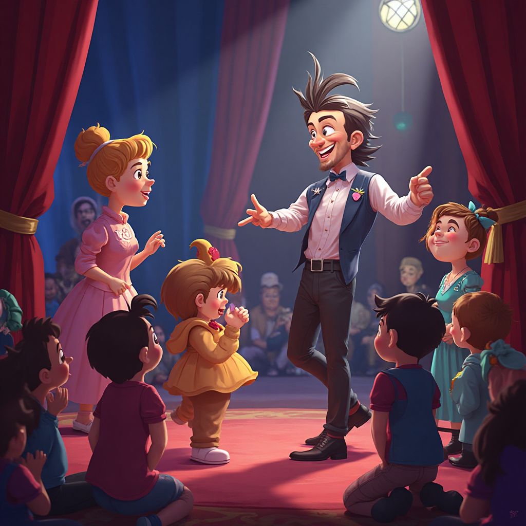Animator entertaining children