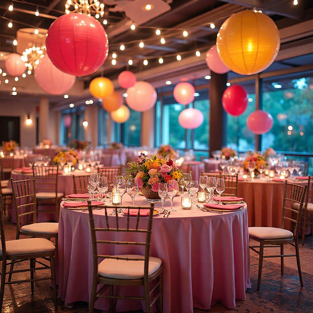 Themed party decoration setup