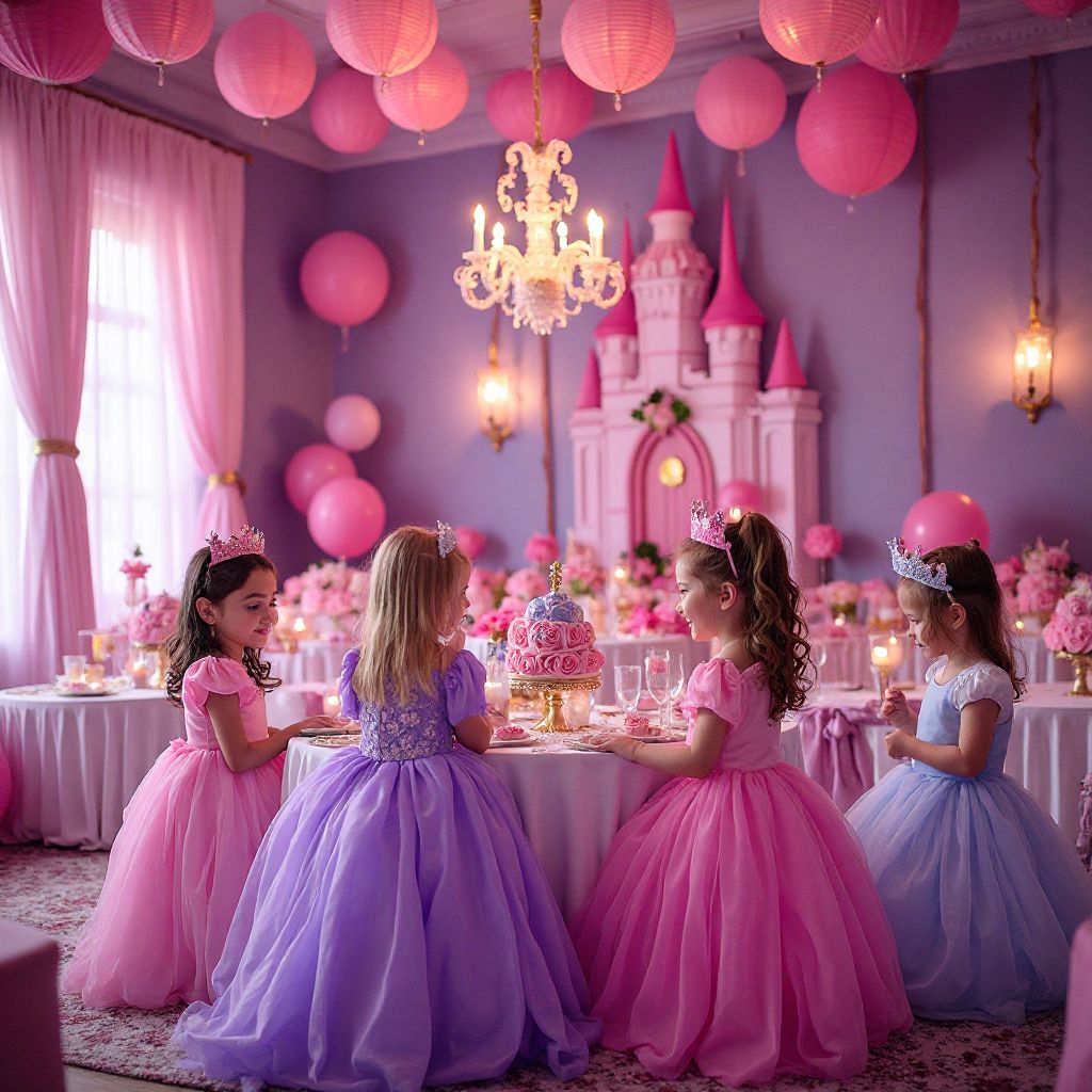 Princess castle party setup